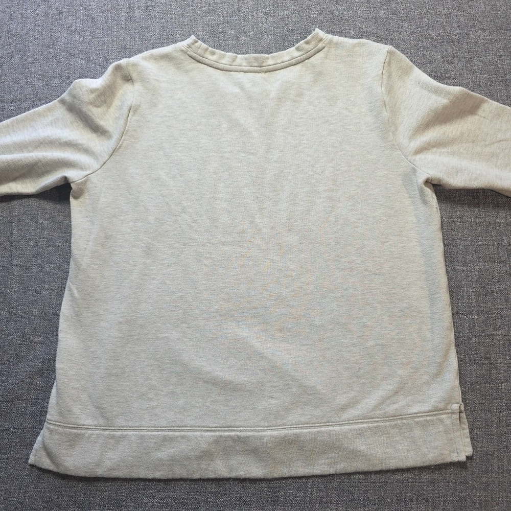 Talbots Sweatshirt Womens Large Oatmeal Heather Dog Graphic Crewneck Pullover - Picture 6 of 6